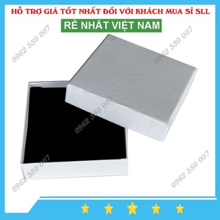Combo 50 hộp đựng trang sức màu trắng phủ nhung đen - hộp đựng vòng tay - hộp đựng dây chuyền