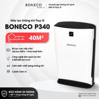 Máy lọc không khí cao cấp boneco p340 tạo ion âm, khử mùi, diệt khuẩn, lọc bụi, báo ô nhiễm