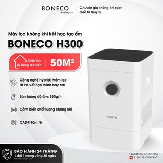 Máy Lọc Không Khí Kết Hợp Tạo Ẩm Cao Ấp 3 In 1 BONECO H300 Khuếch Tán Tinh Dầu, Lọc Bụi, Kháng Khuẩn