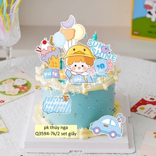 5 Combo 2 Set Giấy Bé Đội Mũ Hình Con Vịt Chùm Bón Kẹo Trang Trí