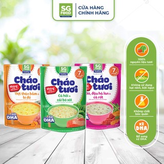 Lốc 33 Combo 3 Cháo Tươi Baby Sài Gòn Food 240g (Thịt Bằm, Bò, Cá Hồi)