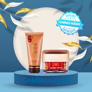 Combo cao mụn sâm đỏ 36 vị + sữa rửa mặt đông y mật nhân sâm - mỹ phẩm meea organic