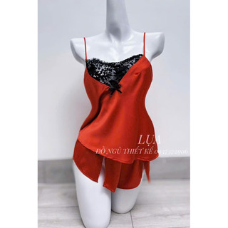 Set Đùi Lụa Phối Ren Quần Xẻ - NOIYLUA