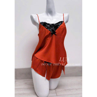 Set Đùi Lụa Phối Ren Quần Xẻ - NOIYLUA
