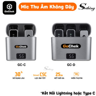 Micro thu âm không dây gochek kèm dock sạc sothing xiangwu - mic thu âm lọc tạp âm thông minh cho điện thoại và máy tính