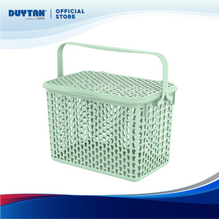Giỏ nắp nhí - nhỏ - lớn - đại Plus DUY TÂN nhựa PP, giỏ nhựa đa năng có nắp gài, quai xách tiện lợi