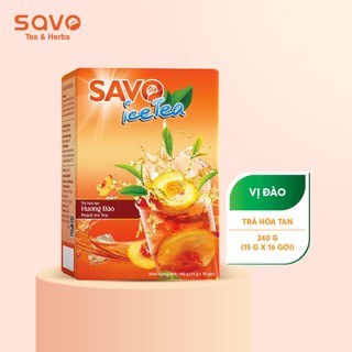 Trà Đào SAVO Icetea hoà tan (hộp 16 gói x 15g)