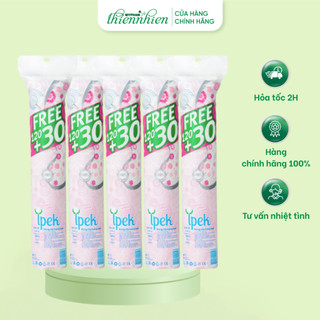Combo 5 bông tẩy trang ipek siêu mềm mịn 120+30 miếng