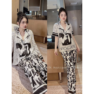 Đồ bộ- set ngủ mặc nhà pijama cô gái lụa xước sam