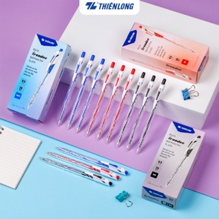 Combo Bút bi Thiên Long TL-079 ngòi 0.5mm - Bút bi mực xanh/đỏ/đen nét viết thanh mảnh nét đẹp