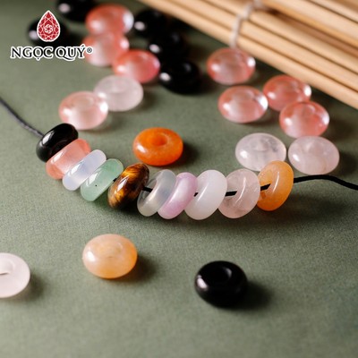 5 cái charm đá bánh xe xỏ vòng size 10x4mm - Ngọc Quý