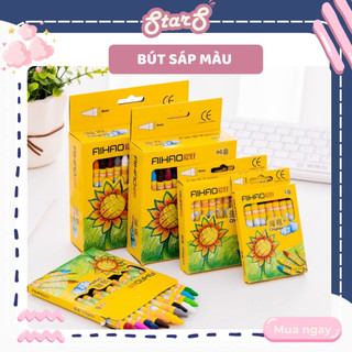 Bút Sáp Màu Hữu Cơ Tô Vẽ 8 Màu Crayon Tô Màu An Toàn Cho Bé Không bẩn tay Giá Rẻ