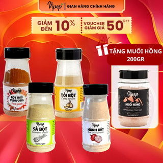 Combo Gia vị tẩm ướp nấu ăn tỏi bột, sả bột, hành bột, ngủ vị hương thơm ngon tự nhiên - Gia vị Vipep