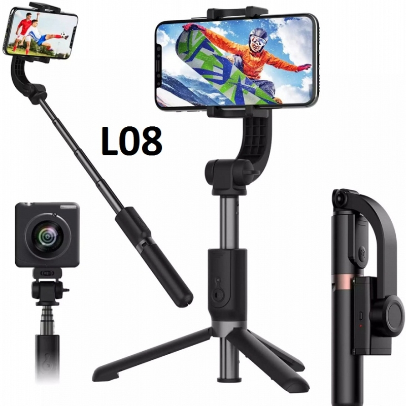 Gậy Selfie Bluetooth Chống Rung Điện Tử Gimbal L08 và Giá Đỡ Gimbal Xoay 360 Độ Bắt Chuyển Động Q02