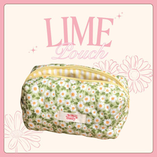 Lime Pouch - Túi vải chần bông Kikidaily mềm xốp, hoạ tiết phối màu dễ thương