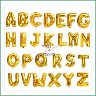 Bóng phao bảng chữ cái 40cm màu vàng gold sáng mừng sinh nhật HPBD
