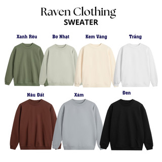 ÁO SWEATER Trơn 7 MÀU chất liệu Nỉ Chân Cua Form Oversize