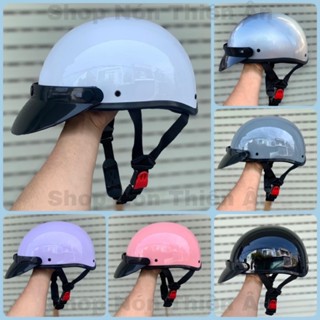 Nón Bảo Hiểm Cao Cấp Haly Lưỡi Trai - Mũ Bảo Hiểm Nửa Đầu - Sơn Phủ Nano - Thời Trang Hợp Với Nam & Nữ