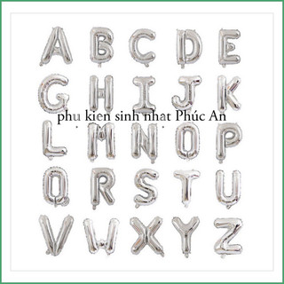 Bóng phao bảng chữ cái 40cm màu bạc mừng sinh nhật hpbd