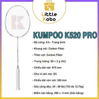Vợt cầu lông kumpoo k520 pro chính hãng sợi carbon 4u công thủ toàn diện