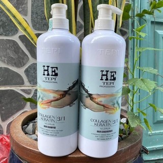 Cặp dầu gội xả tái sinh tóc he tepi 1000ml*2