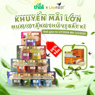 Combo 10 tặng 1 hũ Yến chưng sẵn 10 vị 30% yến Lamnest