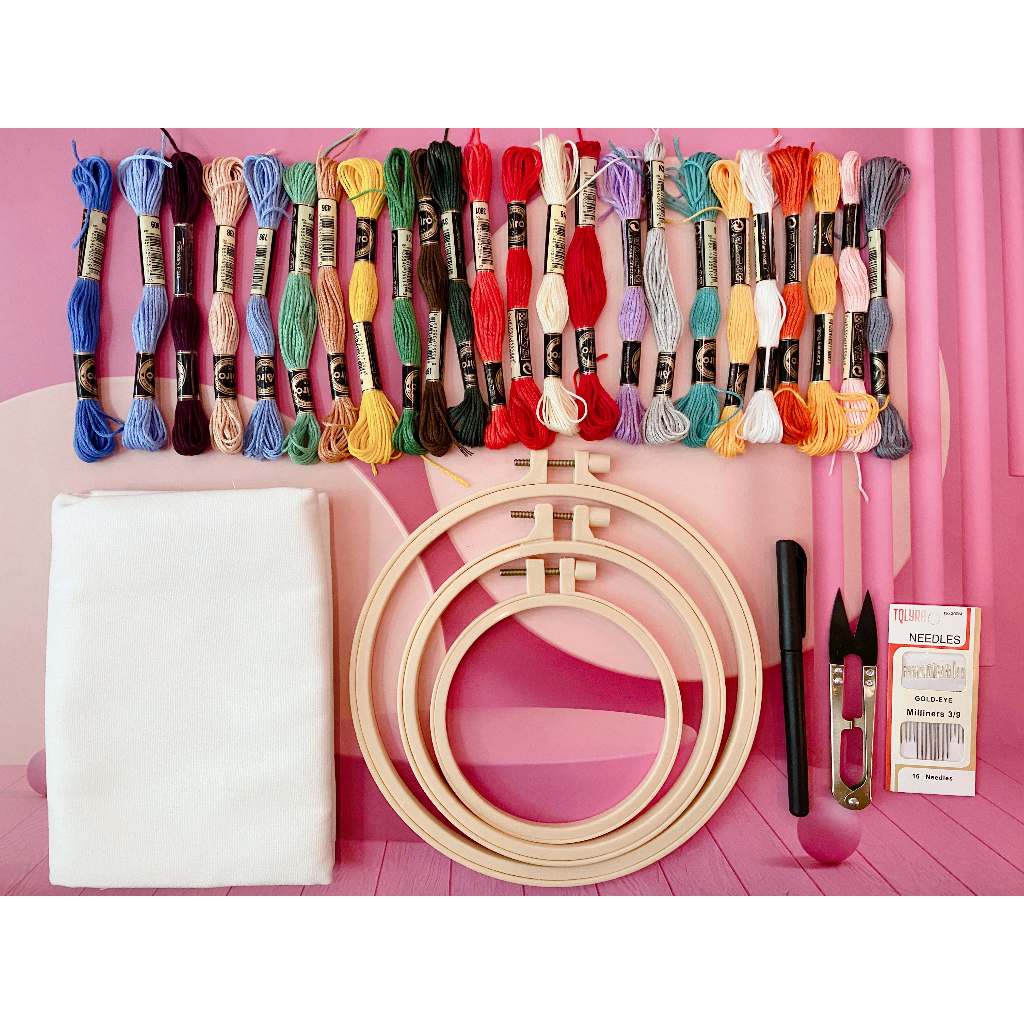 Set tập thêu Basic – set tập thêu cơ bản nhất cho người mới bắt đầu - đã bao gồm đầy đủ dụng cụ