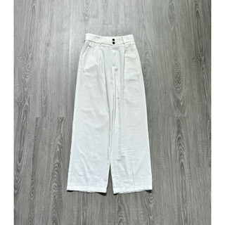 Quần linen lưng thun trắng