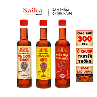  Nước Mắm Nhỉ Làng Chài Xưa Cá Cơm Than, Tôm Biển, Cá Cơm Vàng Ruột Đỏ 525ml chai nhựa