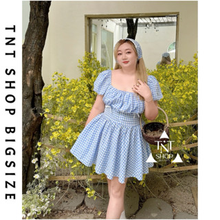 ĐẦM CARO BIGSIZE  CỔ VUÔNG KÈM QUẦN CÓ KHĂN [TNT SHOP BIGSIZE 60KG 90KG]