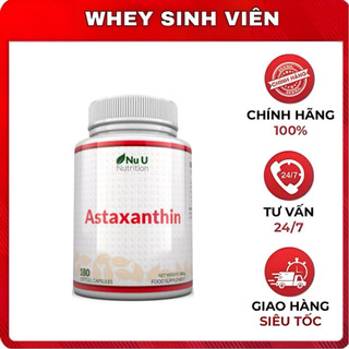Viên uống chống lão hoá astaxanthin 12mg nuu nutrition 180 viên tại wheysinhvien