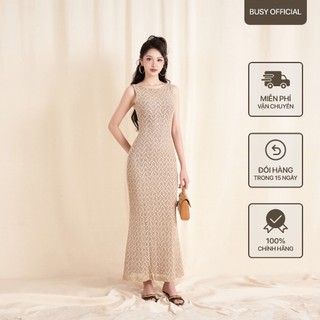 Váy Đầm Ba Lỗ Ren Đuôi Cá Dáng Dài Nữ BUSY Ren Thiết Kế 2 Lớp Ôm Sát VBL7