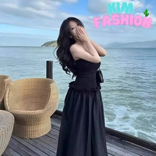 Đầm ống nhún dáng dài thiết kế thanh lịch cực xinh Kim Fashion, Đầm maxi ôm dáng xoè cá tính phong cách tiểu thư