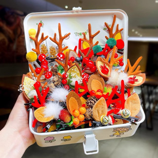 set kẹp tóc giáng sinh tuần lộc Noel phụ kiện thời trang mùa lễ hội