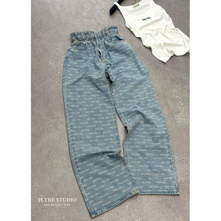 Quần jean xuông miumiu chun eo