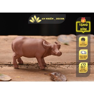 Tượng Trâu Sứ (Gốm Tử Sa) Trang Trí Góc Làm Việc, phòng khách, bàn trà, tiểu cảnh, bể cá Siêu dễ thương