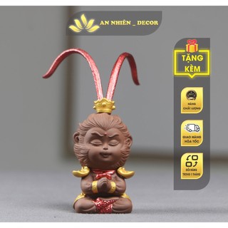 Tượng Mỹ Hầu Vương (gốm tử sa) - Tề Thiên Đại Thánh Gốm trang trí bể cá, bể thủy sinh, gỗ lũa