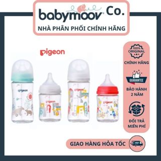 Bình Sữa Pigeon Thủy Tinh Nội Địa Nhật Thế Hệ 3 Mới 💖 ĐỦ SIZE 160ml/240ml