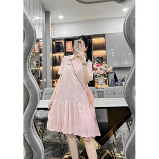 Váy sơ mi bbd thô kẻ miu miu • melanie boutique