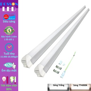 Bóng đèn tuyp led t8 1m2 18w liền máng sáng vàng trung tính 4000k lt8-com120wa
