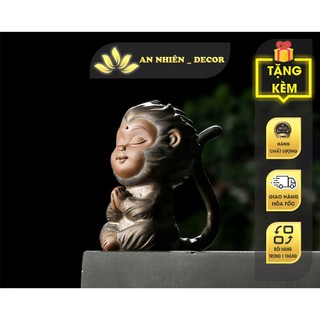 Tượng Khỉ (Mỹ Hầu Vương) Gốm Tử Sa 8cm