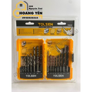 Bộ 16 Mũi Khoan Gỗ, Tường, Sắt Tolsen 75628