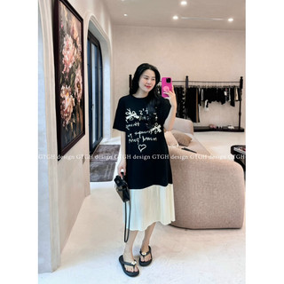 Váy xuông chữ đính nơ gc chân dập li