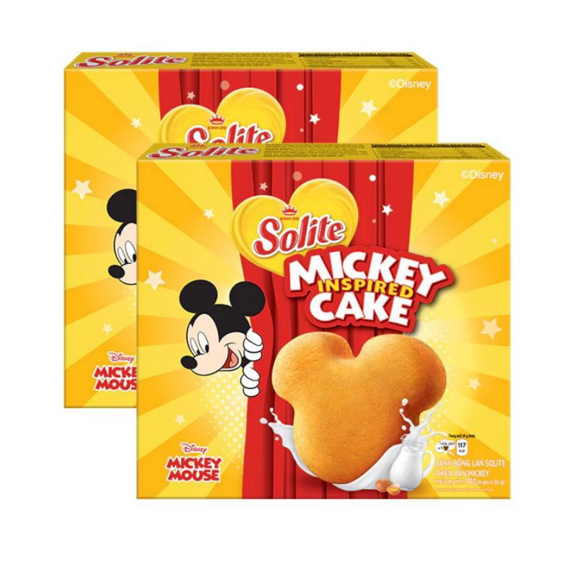 Bánh Bông Lan Solite Phiên Bản Mickey hộp 180gam