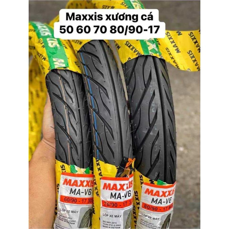 Vỏ lốp Maxxis V6 50,60,70,80/90-17 gai xương cá phượng hoàng. Vỏ dùng ruột(săm)