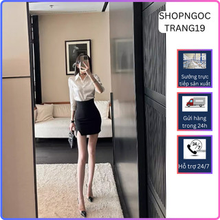 Chân váy bút chì sẻ đùi ngắn 40cm-SHOPNGOCTRANG10