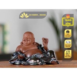 Tượng phật di lặc ngồi an nhiên - chất liệu gốm sứ thủ công cao cấp