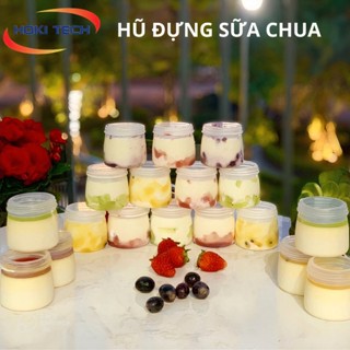 Hũ đựng sữa chua hộp làm sữa chua 100ml 120ml 160ml nhựa hdpe nguyên sinh 100% có kèm nắp- Hoki