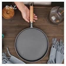Chảo gang đúc đáy phẳng 20cm nguyên khối, chống dính tự nhiên - Lý tưởng cho bánh xèo, bít tết, nướng và rán.