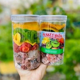 500gr trái cây sấy dẻo mix cho mẹ bầu 6 - 7 loại dâu Tây, xoài, kiwi, nho, ô mai mơ đào